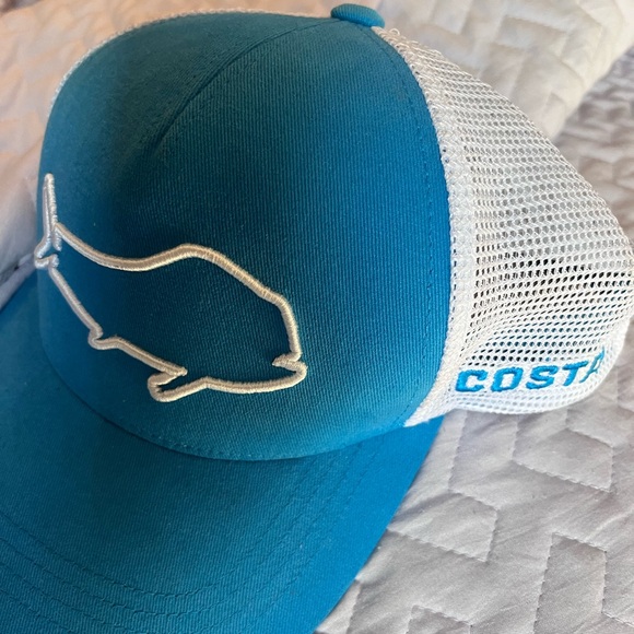 NEW Costa Blue and White Mahi Mahi Adjustable Mesh Fishing Hat - Picture 2 of 4